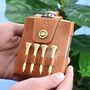 Personalised Leather Golf Hip Flask Gift Set, thumbnail 2 of 5