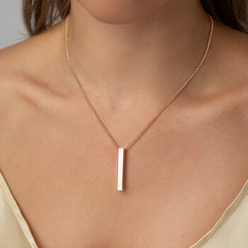 Simple Curb Chain Bar Necklace, 5 of 9