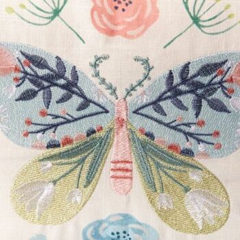 Floral Butterfly Cushion With Embroidery And Tassels, 4 of 6