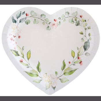 Heart Floral Paper Plates X 10, 2 of 3