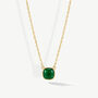 Gold Emerald Green Square Necklace, thumbnail 1 of 5