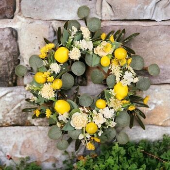 Handmade Lemon, Foliage And Eucalyptus Door Wreath, 5 of 6