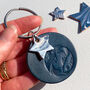 Pisces Star Sign Leather Keyring, thumbnail 3 of 5