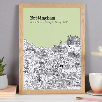Personalised Nottingham Graduation Gift Print, 8 of 9