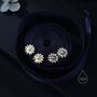 Sterling Silver Tiny Daisy Flower Stud Earrings, thumbnail 2 of 12