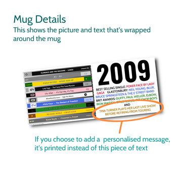 Personalised 16th Birthday Gift Mug Of 2009 Music, 4 of 12