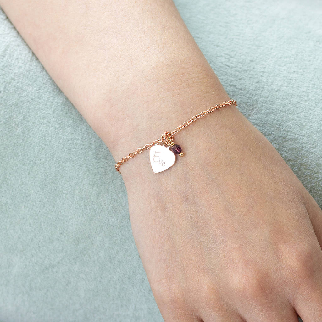 Personalised Rose Gold Plated Heart Bracelet By Joy by Corrine Smith ...