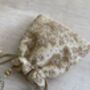 Gold Handcrafted Embroidered Potli Bag/Wrist Bag, thumbnail 2 of 5