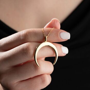 Crescent Moon Ring Keeper Necklace, 3 of 7