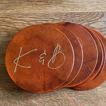 Third Leather Anniversary Couples Coasters, 6 of 7