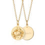 Engraved Gold Plated Cancer Zodiac Necklace, thumbnail 1 of 8