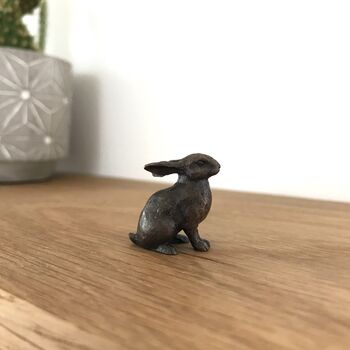 Miniature Bronze Rabbit Sculpture 8th Anniversary Gift, 11 of 12