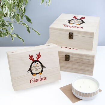 Personalised Festive Penguin Christmas Eve Box, 4 of 12