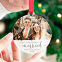 First Christmas Married Custom Photo Bauble, thumbnail 1 of 6