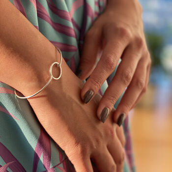 Sterling Silver Sprung Bangle Bracelet, 2 of 3