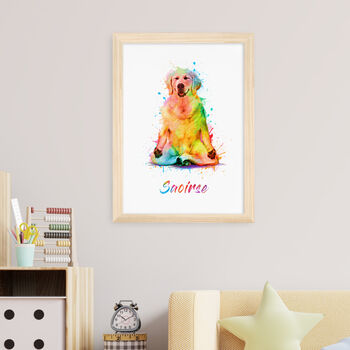 Personalised Watercolour Dog Yoga Print, 10 of 12