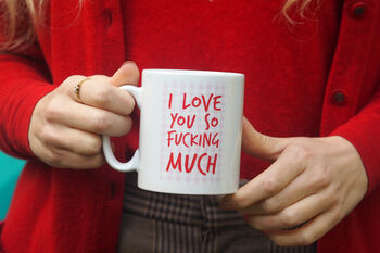 Personalised Sweary Gingham Valentine Mug, 4 of 4