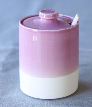 Handmade Porcelain Lidded Marmalade Pot With Spoon, 6 of 7