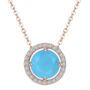 Round Turquoise 18k Rose Gold Plated Necklace, thumbnail 3 of 5