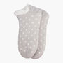 Women's Short Slipper Socks Grip Sole Light Grey Spots, thumbnail 3 of 3