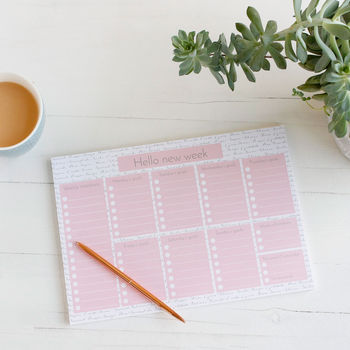 Hello New Week To Do List Weekly Planner And Desk Pad, 7 of 11