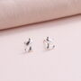 'Home Is' Sterling Silver Cat Earrings, thumbnail 3 of 8