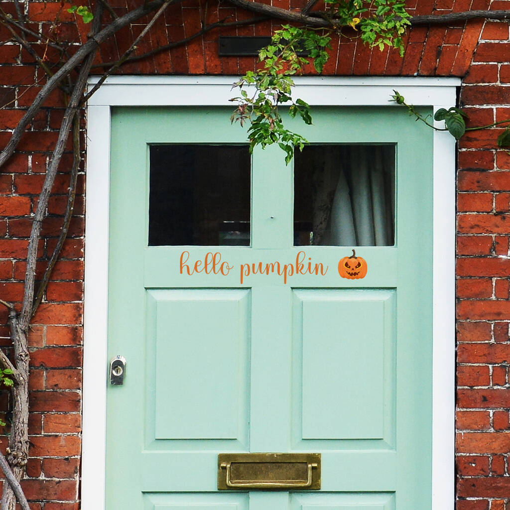 Hello Pumpkin Halloween Door Sticker