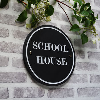 Slate Round Or Oval House Sign With Border, 4 of 6