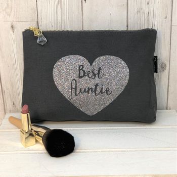 Best Auntie..Aunty Grey Canvas Make Up Bag, 2 of 5