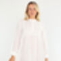 Polo Long Sleeve White Cotton Nightdress, thumbnail 2 of 5