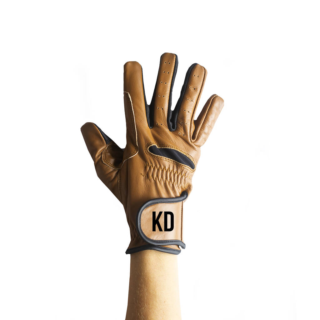 personalised leather horse riding gloves by we print balls