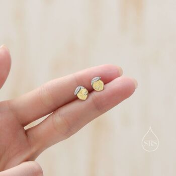 Sterling Silver Lemon Stud Earrings, 5 of 12