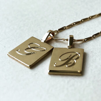 Recycled Gold Initial Tag, 5 of 6