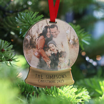 Snow Globe Photo Christmas Decoration, 7 of 9