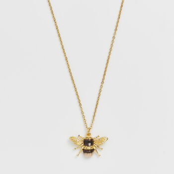 Gold Honey Bee Enamel Necklace, 2 of 8