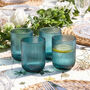 Palermo Set Of Four Blue Ribbed Tumblers, thumbnail 1 of 6