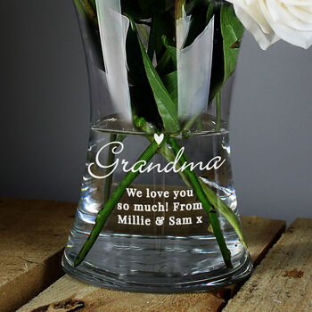 Personalised Love Heart Glass Vase, 4 of 5