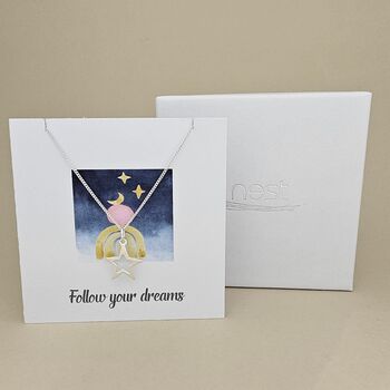 Boxed 'Follow Your Dreams' Star Necklace Card, 2 of 3