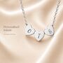 Personalise Multi Hearts Silver Gold Rose Gold Necklace Initials Engraved, thumbnail 1 of 8