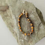 Mens Gold Plate Tigers Eye Crystal Bracelet, thumbnail 1 of 3