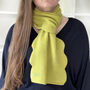 Personalised Scallop Edge Cashmere Scarf In Lime, thumbnail 2 of 8