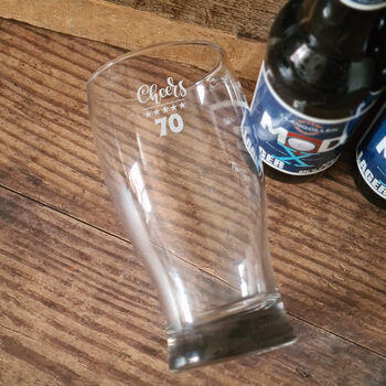 Personalised 70th Birthday Gift Pint Glass, 6 of 10