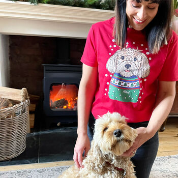 Personalised Christmas Dog Lover T Shirt, 11 of 12