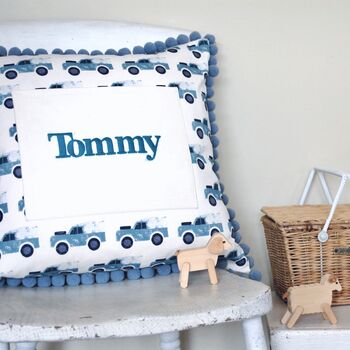 Land Rover Personalised Pom Pom Cushion, 2 of 6