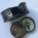 Vintage Style Brass Pocket Compass with Leather Case main image 1
