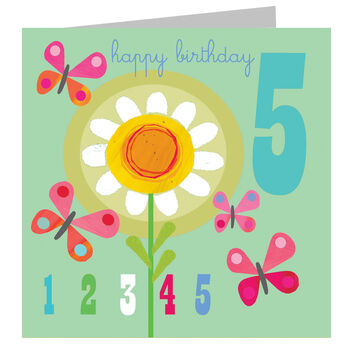 Butterflies 5th Birthday Card, 3 of 5