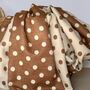 Cashmere Blend Spots Scarf In Beige, thumbnail 2 of 5