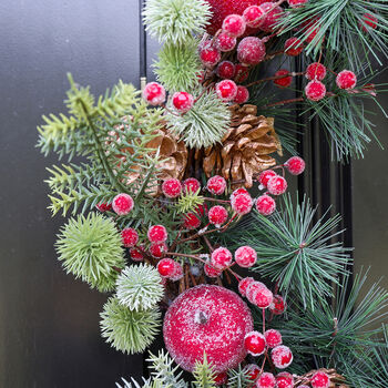 Traditional Christmas Berry Door Wreath, 3 of 6