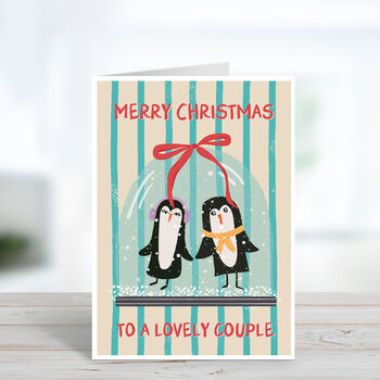 Penguin Christmas Card For Couples, 2 of 4