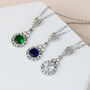 Tiny Crown And Crystal Pendant Necklace, thumbnail 2 of 5